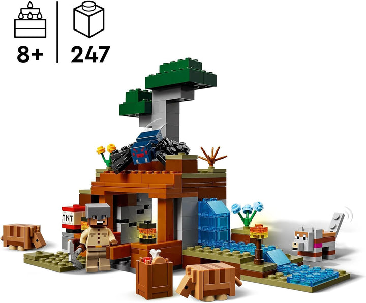 LEGO Minecraft Expediția la mina Dungeon, set cu minifigurine din jocul video, jucărie de construit cu personaje, cadou pentru băieți și fete de la 8 ani 21269