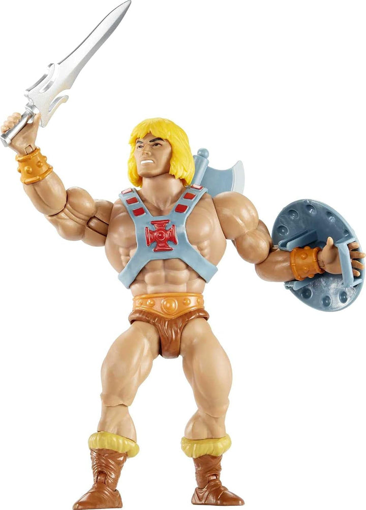 Masters of the Universe HDR45 - Colecția Masterverse, Battle Amour He-Man, aprox. 18 cm înălțime Figurine de acțiune MOTU pentru joacă și colecționare, cadou pentru copii cu vârsta de peste 6 ani