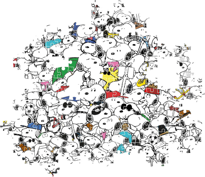 Clementoni - 39804 - Impossible Puzzle Peanuts - Puzzle 1000 de piese pentru adulți și copii de 14 ani, joc de îndemânare pentru întreaga familie