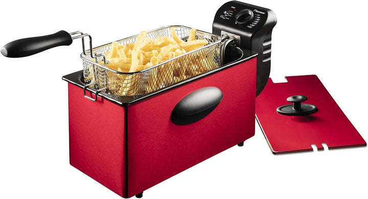 Bestron Öl-Fritteuse Mit Kaltzonentechnologie, Fritteuse Mit 3.5 Liter Volumen, Stufenloser Temperaturregler Bis 190°C, Teilweise Spülmaschinengeeignet, 2000 Watt, Farbe: Schwarz