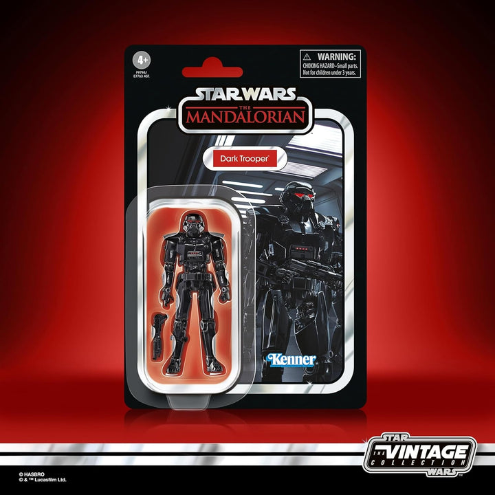 Star Wars Colecția Vintage Dark Trooper, figură de acțiune pentru a colecta Mandalorian (Scară 9.5 Cm)