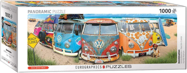 VW Bus - Combinație (puzzle jigsaw): Panorama jigsaw puzzle, 1000
