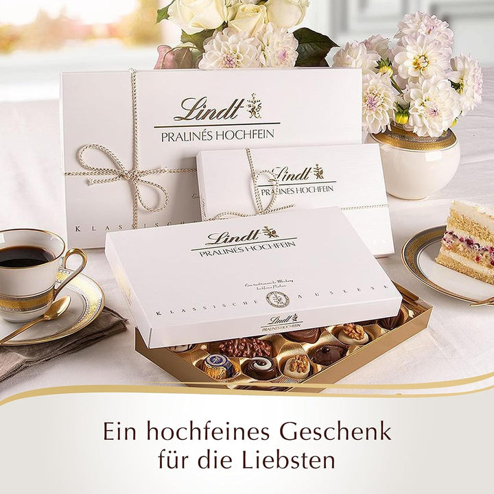 Lindt Schokolade - Hochfein Pralinen | Pralinés-Schachtel Mit 12 Pralinen in 7 Köstlichen Sorten Mit Und Ohne Alkohol | Pralinengeschenk | Schokoladengeschenk ,120G (1Er Pack)