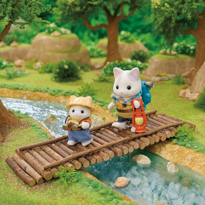 Sylvanian Families - 5763 Set explorator de aventură cu două figuri, pisici de lapte, tată și băiat, figură de animale, jucărie detaliată pentru copii de la 3 ani