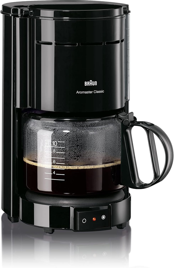Cafetiera Braun KF 47 WH - Cafetieră cu filtru cu cană din sticlă pentru cafea clasică cu filtru, cafea aromată datorită sistemului Optibrew, oprire prin picurare, oprire automată, alb