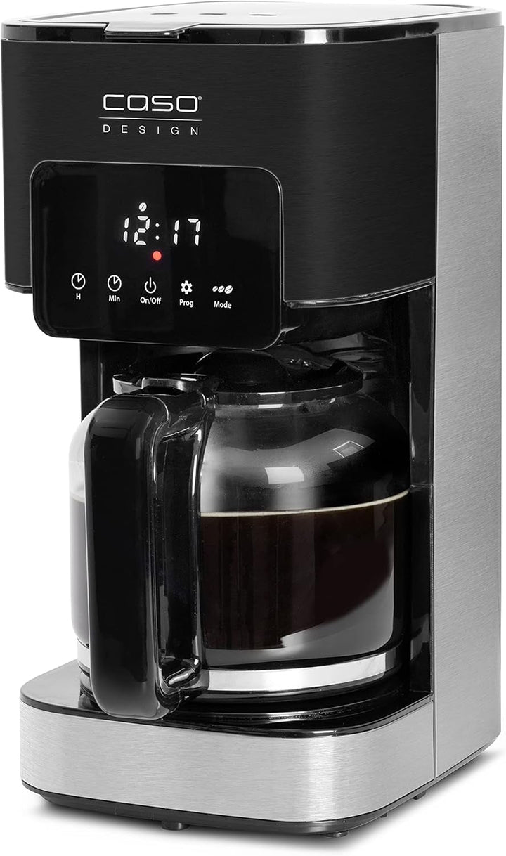 Cafetiera CASO Coffee Taste and Style Cu filtru permanent, 1,5 L, Temperatură optimă de preparare 92-96 °C, Stop picurare, Cap de preparare optimizat, Oțel inoxidabil, 12 cești