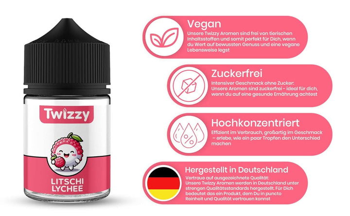 Aromă alimentară Twizzy lychee - 60 ml - Aromă intensă - ideală pentru coacere