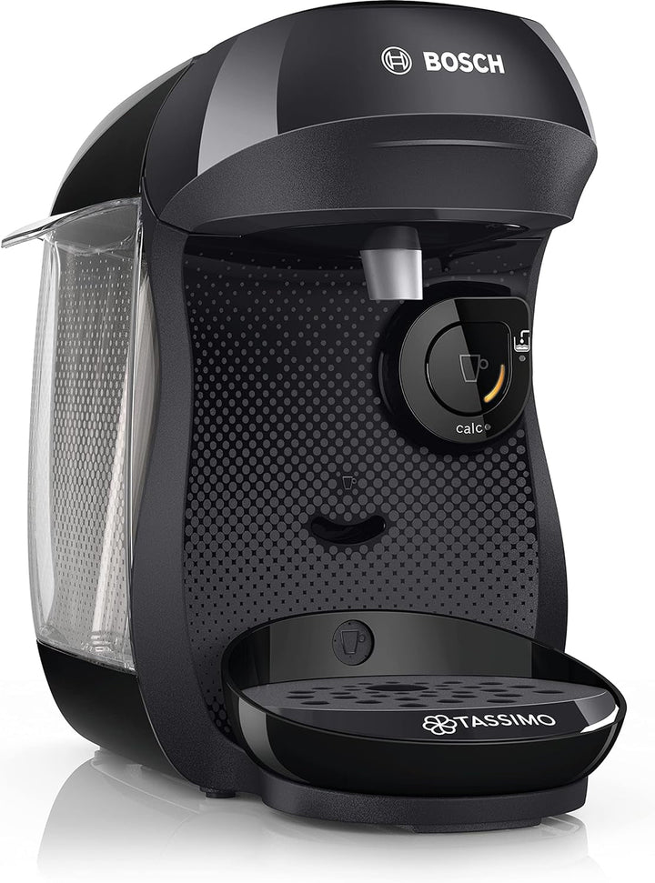 Bosch Tassimo Happy Friendly mașină de capsule TAS107E, Peste 70 de băuturi, Potrivit pentru toate ceștile, Oprire automată, Durabil, Perfect dozat, Economisitor de spațiu, 1400 W, Crem / negru