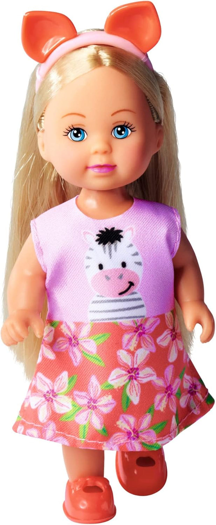 Simba 105733623 - Evi Love Cutie, 3 asortate, Se livrează un singur articol, Păpușa de joacă poartă un costum drăguț de animal cu bentiță, 12cm, De la 3 ani