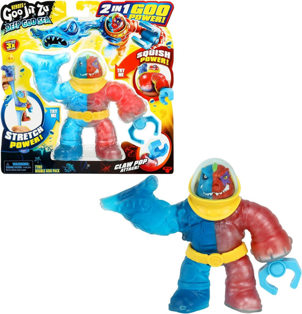 Heroes of GOO JIT To Deep GOO Sea - 16.5cm Tall Figure Tyro With 2-In-1 Slime Power; Super Stretchy And Stretchable