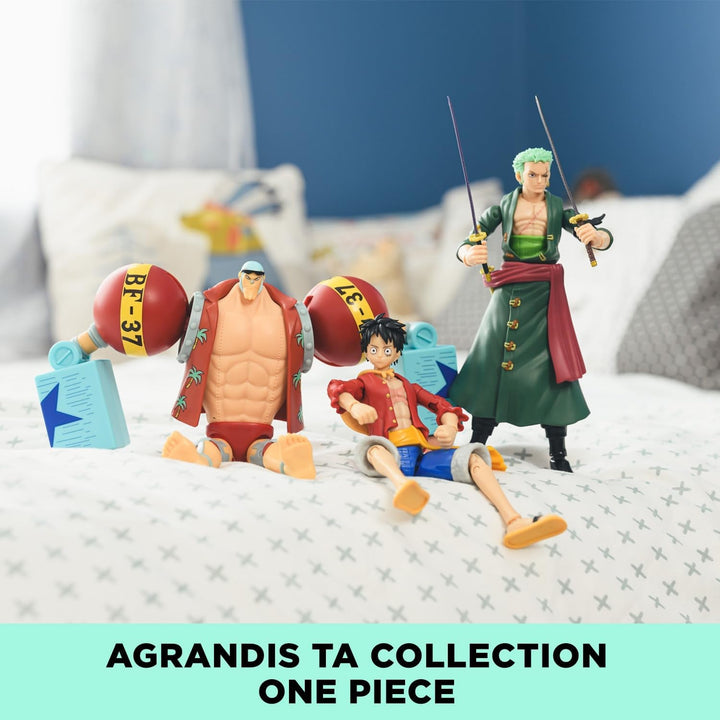 Bandai - Anime Heroes - One Piece Figure - Lorenor Zorro 17 Cm Three Sword Style - Licența oficială One Piece - Movable Manga Figure Zorro 3 Swords - Toy For Children From 4 Years - 37052