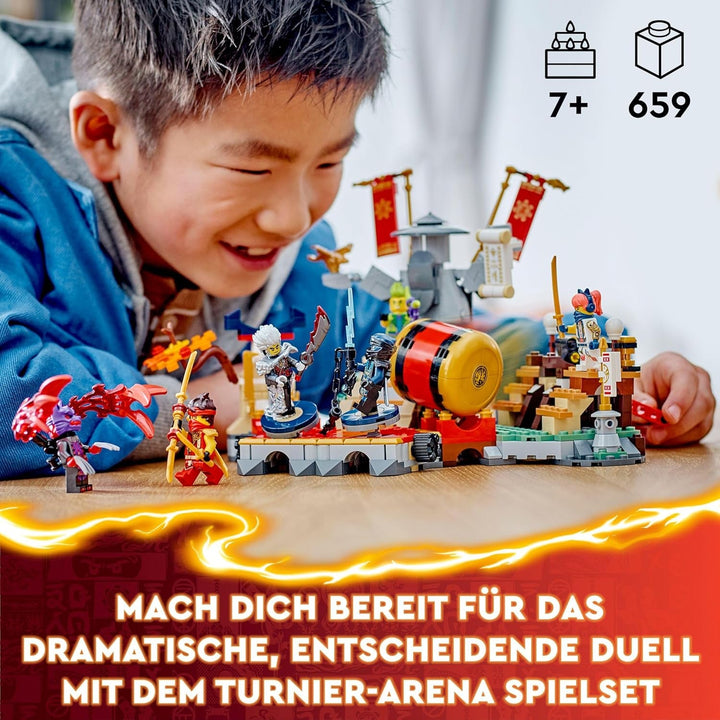 Jucărie LEGO NINJAGO Tournament Arena Adventure pentru copii, set de joacă Ninja cu 6 minifigurine, set de construcție de colecție, cadou de ziua de naștere pentru băieți și fete de la 7 ani 71818