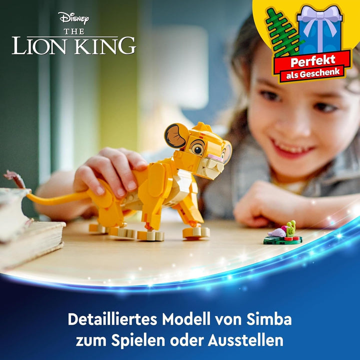 LEGO Ç€ Disney Simba, puiul de leu al regelui, jucărie de construcție pentru copii, Playset fantezie cu figura leului, idee de cadou cool pentru fete și băieți de la 6 ani, jucărie pentru copii 43243