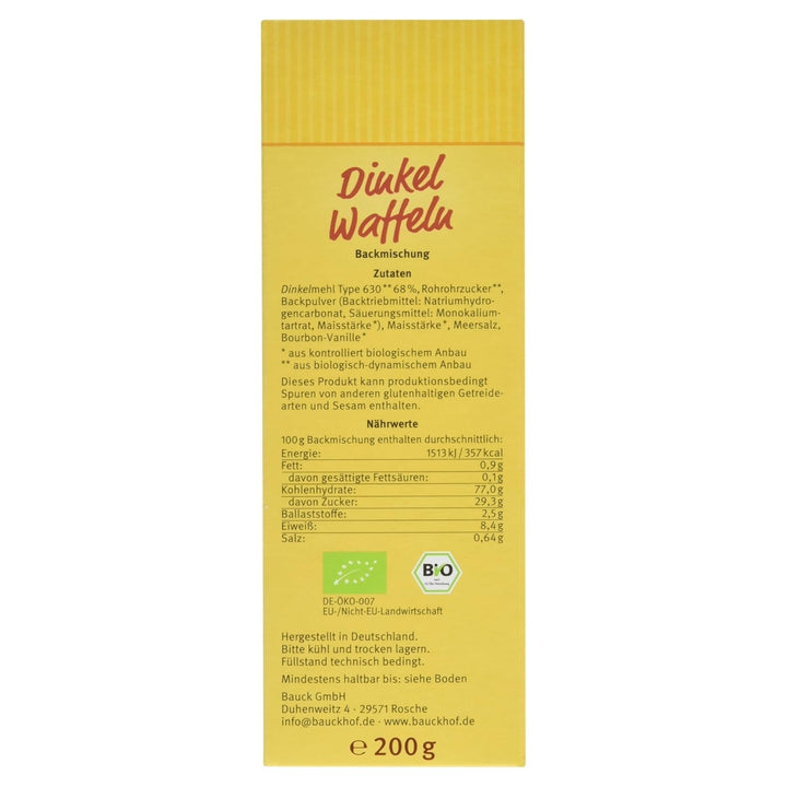 Demeter Bauck Hof Bio Dinkel Waffeln, 200 G