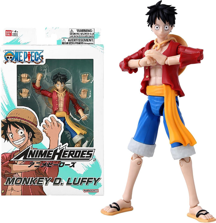 Bandai - Anime Heroes - One Piece Figure - Lorenor Zorro 17 Cm Three Sword Style - Licența oficială One Piece - Movable Manga Figure Zorro 3 Swords - Toy For Children From 4 Years - 37052
