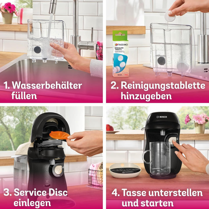 Bosch Tassimo Happy Friendly mașină de capsule TAS107E, Peste 70 de băuturi, Potrivit pentru toate ceștile, Oprire automată, Durabil, Perfect dozat, Economisitor de spațiu, 1400 W, Crem / negru