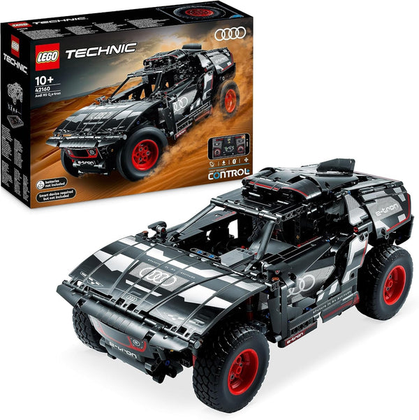 LEGO 42160 Technic Audi RS Q E-Tron, mașină de raliu controlată de la distanță, Dakar rally off-road car, RC controlat prin aplicație cu Control +, cadou pentru băieți, fete și fani de la 10 ani pentru a construi