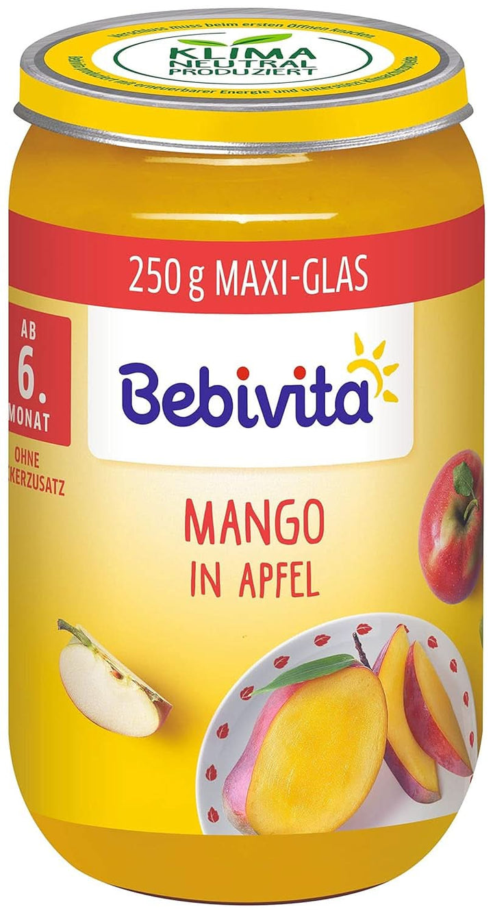 Früchte Mango in Apfel, 6Er Pack (6 X 250 G), Mittel