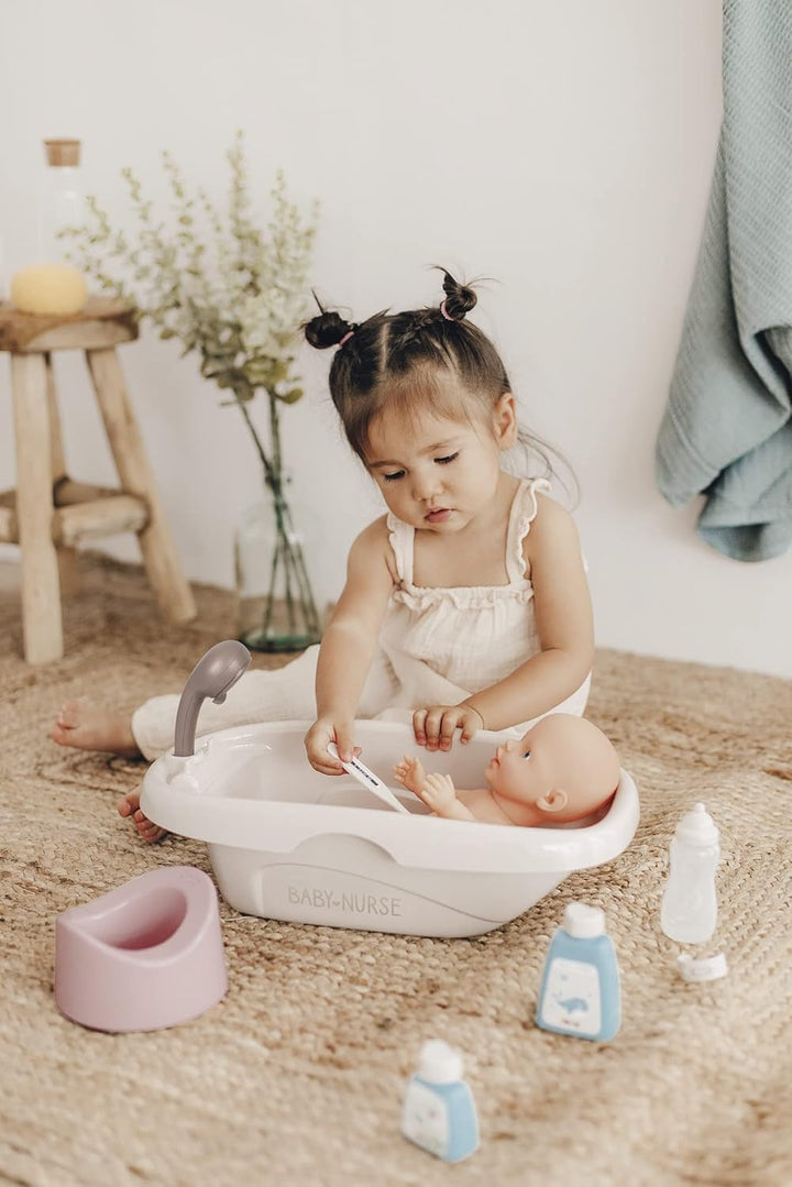 Smoby - Cadă pentru păpuși Baby Nurse - Cadă pentru păpuși cu biberon și o mulțime de accesorii, accesorii pentru păpuși până la 42 cm, pentru copii de la 3 ani, 220366