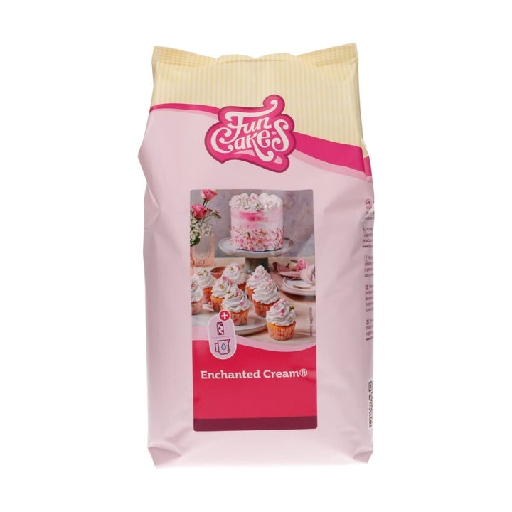 Funcakes Mix Für Enchanted Cream®: Einfach Zu Verwendende, Sehr Leichte Und Flauschige Schneeweiße Creme, Perfekt Zum Füllen Und Abdecken Von Kuchen Oder Als Belag Für Cupcakes, Halal., 900 G