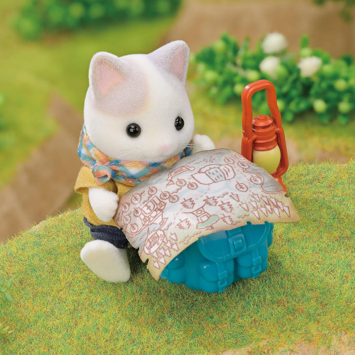 Sylvanian Families - 5763 Set explorator de aventură cu două figuri, pisici de lapte, tată și băiat, figură de animale, jucărie detaliată pentru copii de la 3 ani