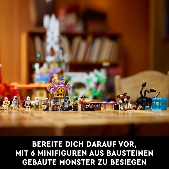LEGO Ideas Dungeons & Dragons: The Saga of the Red Dragon, Set de construcție pentru adulți, Idei de cadouri Dungeons and Dragons pentru fani, Set de construcție Fantasy, Activitate creativă 21348