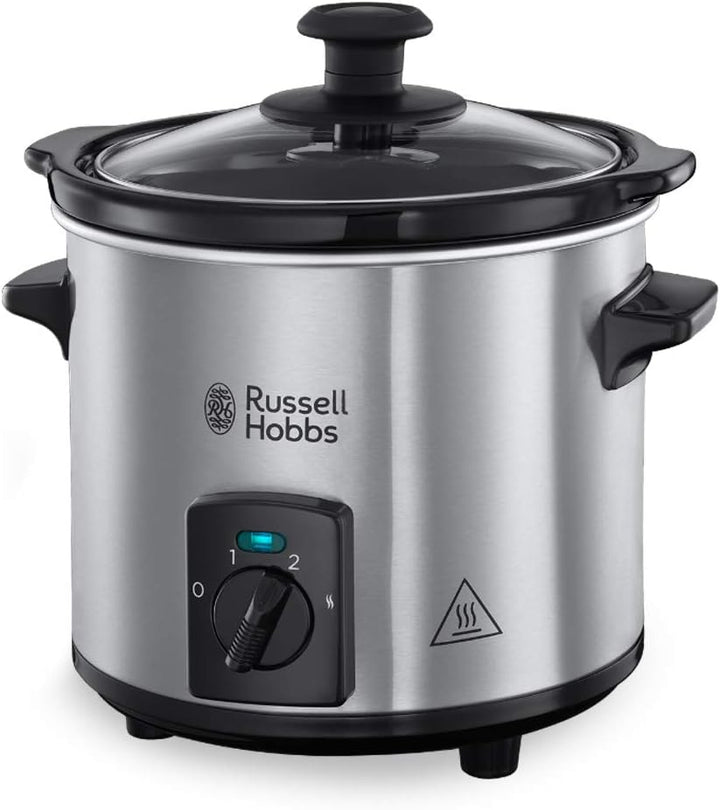 Russell Hobbs Slow Cooker Mini [Schwerer 2L Keramik-Gartopf Für Opt. Temperaturverteilung] Compact Schongarer (3 Temperatureinstellungen & Warmhaltefunktion, 145W) Slowcooker 25570-56