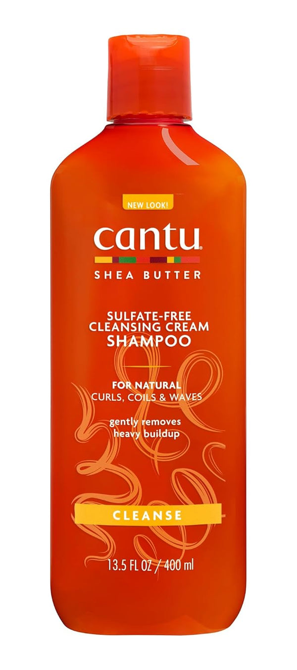 Cantu Cleansing Cream Shampoo – Shampoo Für Lockiges Und Krauses Haar – Reichhaltige Formel Aus Shea Butter – Sanfte Und Tiefenwirksame Reinigung Für Haar Und Kopfhaut – Sulfatfrei – 400 Ml