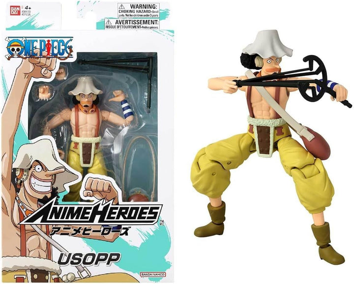 Bandai - Anime Heroes - One Piece Figure - Lorenor Zorro 17 Cm Three Sword Style - Licența oficială One Piece - Movable Manga Figure Zorro 3 Swords - Toy For Children From 4 Years - 37052