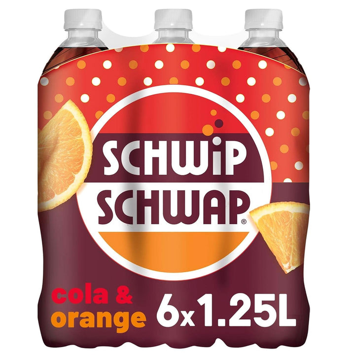 SCHWIPSCHWAP, The Original - Băutură răcoritoare de cola cofeinizată cu portocale, set 6 x 1,25 litri