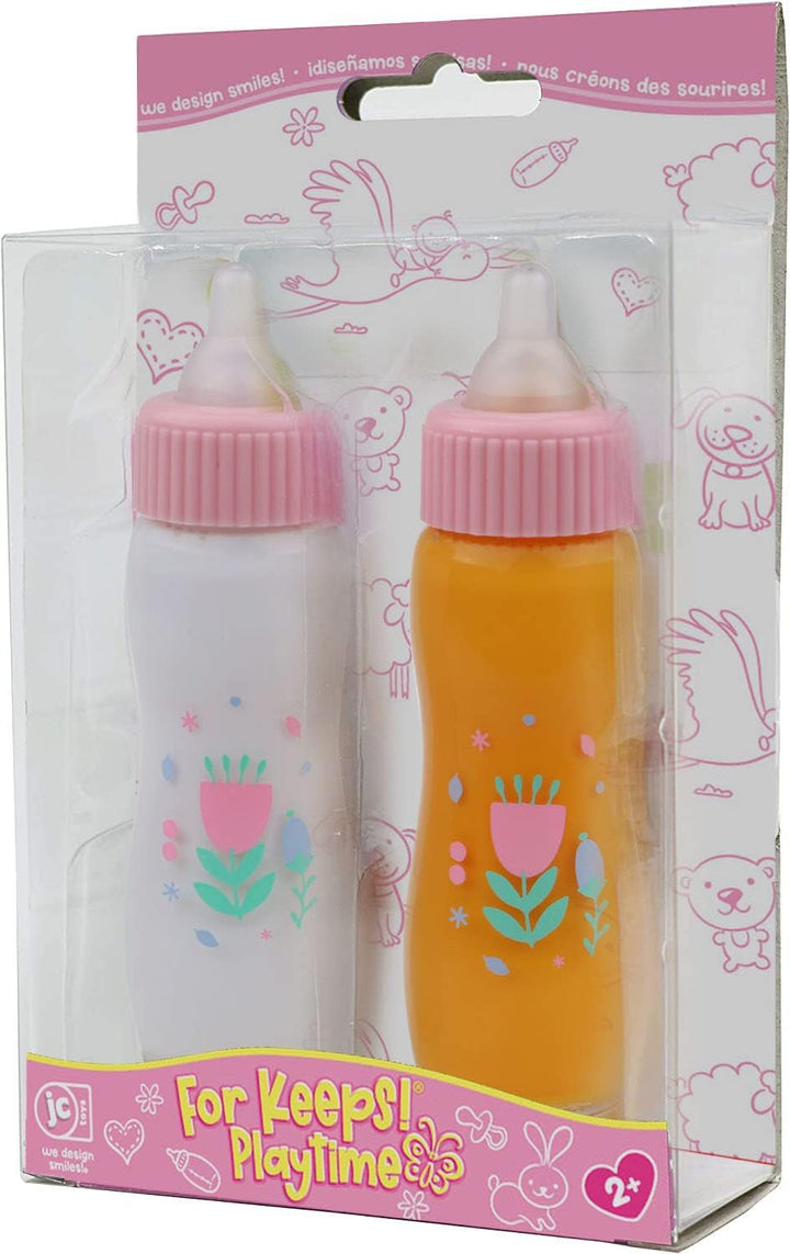 JC TOYS 81060 2X Sticlă pentru păpuși, cu lapte și suc