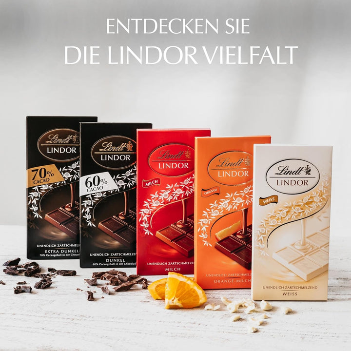 Lindt Schokolade LINDOR Caramel & Salz | 100G Tafel | Vollmilch-Schokolade Mit Einem Hauch Fleur De Sel Und Unendlich Zartschmelzender Karamell-Füllung | Schokoladentafel | 75 Jahre