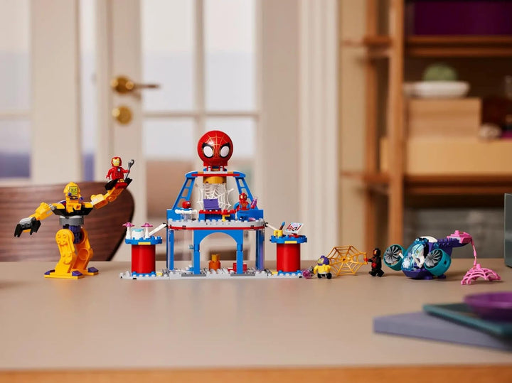 LEGO Marvel Sediul central al echipei lui Spidey, Spider-Man jucărie cu vehicul și Mech, cadou pentru băieți și fete de la 4 ani, care sunt fani ai serialului TV Spidey și super prietenii săi 10794