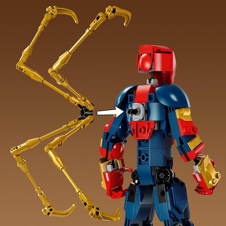 Figurină de construcție LEGO Marvel Iron Spider-Man, jucărie de acțiune cu supereroi pentru copii cu vârsta peste 8 ani, băieți și fete, set cu armură, model construibil, idee de cadou Avengers pentru fanii filmelor Marvel 76298