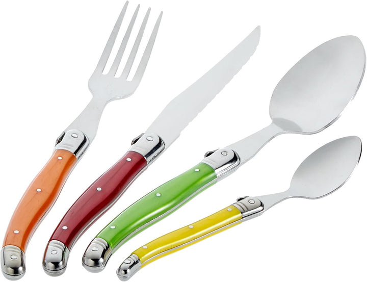 Pradel Excellence I7214P Besteckgarnitur Laguiole, Pastellfarben, 24-Teilig