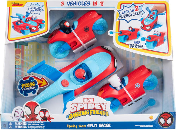 Spidey și superprietenii săi SNF0346 - Team Split Racer, vehicul 3 în 1 cu sunet, vârsta 3+