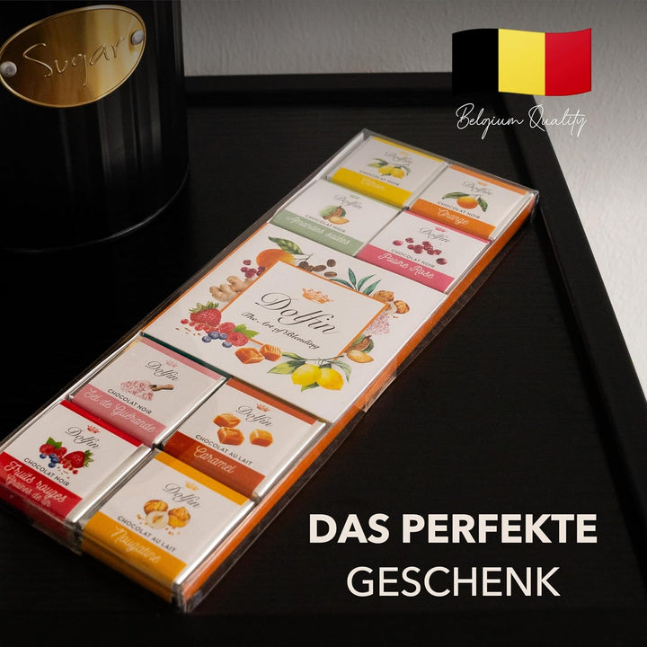 Dolfin Ausgewählte Schokoladen, Panache - 24 Quadrate - 12 Köstliche Geschmacksrichtungen - Gourmet,Schokolade, Süßigkeiten - Geschenke Für Geburtstag, Jahrestag, Valentinstag, Weihnachten