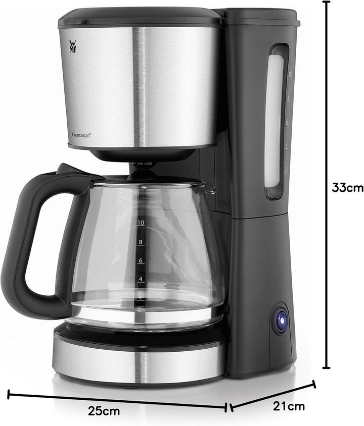WMF Bueno filtru de cafea Cu ulcior de sticlă, filtru de cafea, 10 cești, buton start/stop, opritor de picurare, filtru pivotant, oprire automată, placă de încălzire, 1000W