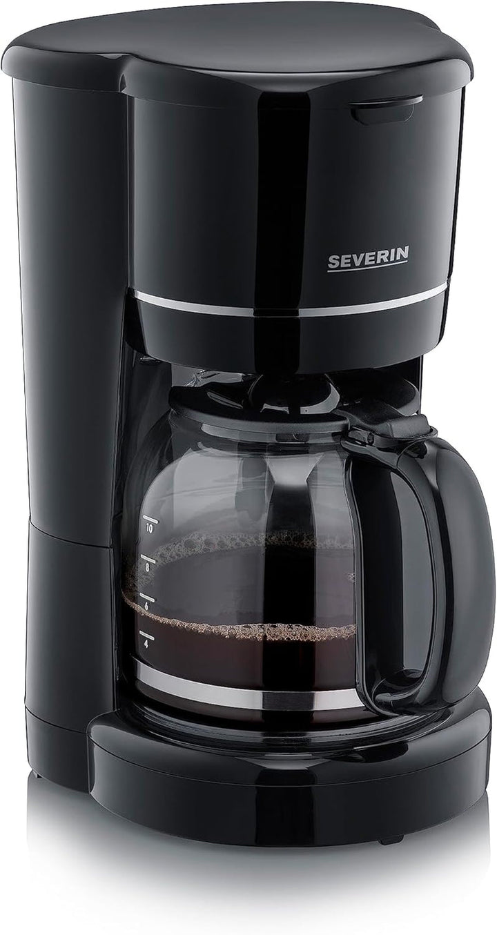 SEVERIN filtru de cafea compact, cafea aromată cu filtru de cafea pentru până la 4 cești, filtru de cafea cu filtru pivotant permanent, oțel inoxidabil / negru, KA 4808