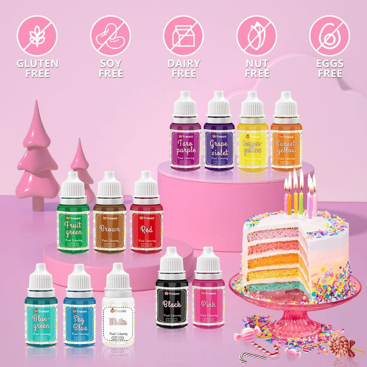 Set 12 coloranti alimentari lichizi, 10 ml