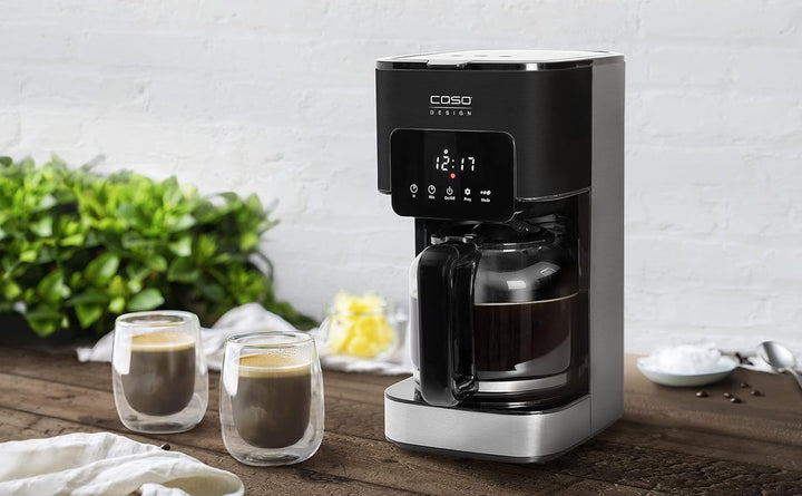 Cafetiera CASO Coffee Taste and Style Cu filtru permanent, 1,5 L, Temperatură optimă de preparare 92-96 °C, Stop picurare, Cap de preparare optimizat, Oțel inoxidabil, 12 cești