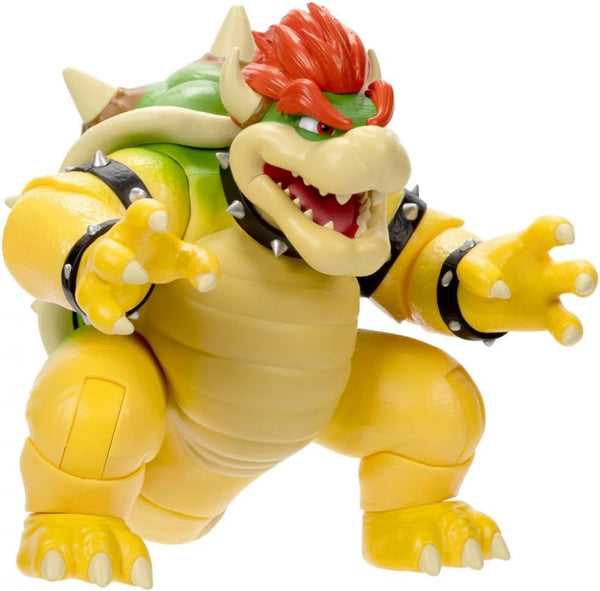 FIGURINA DE ACȚIUNE SUPER MARIO BROS. MOVIE figurină de acțiune Bowser de 18 cm înălțime, cu 15 puncte de articulare în care se poate adăuga apă pentru efecte de suflare a focului! Pentru copii și colecționari