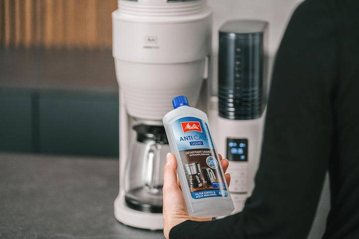 Melitta Aromafresh Pro X - Cafetieră cu râșniță, filtru de cafea cu ulcior din sticlă și rezervor de apă detașabil, pentru până la 10 cești de cafea, gri cald