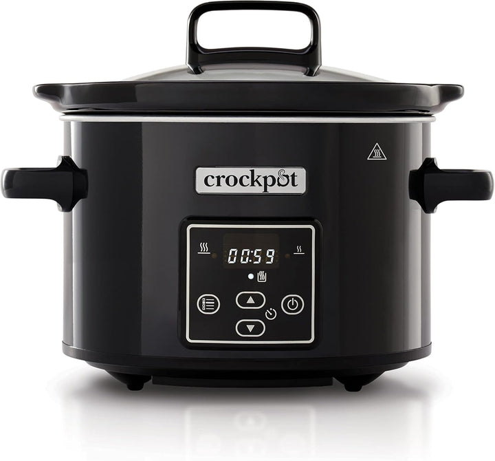 Crockpot Digital-Schongarer Slow Cooker | Einstellbare Garzeit | Warmhaltefunktion | 2,4 Liter (1-2 Personen) | Schwarz [CSC061X]