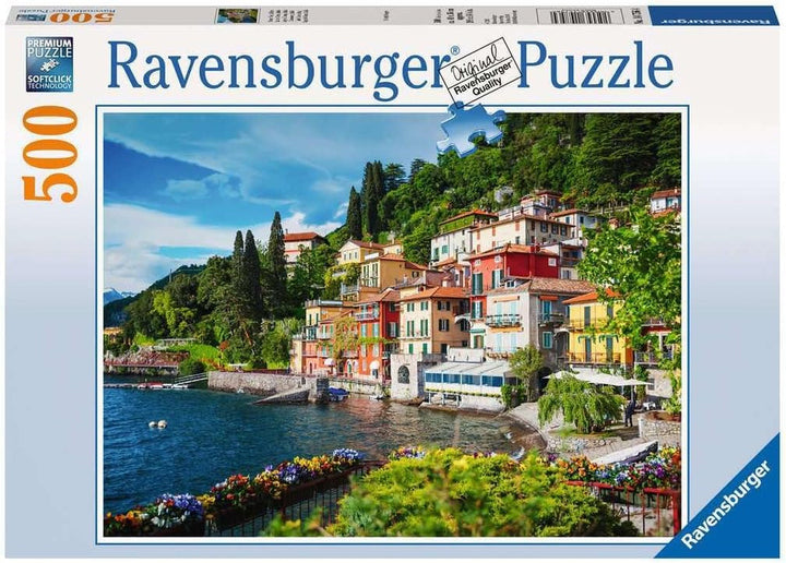 Ravensburger Puzzle 12000201 - Lacul Como, Italia - puzzle jigsaw de 500 de piese pentru adulți și copii de peste 10 ani, puzzle peisaj cu motive italiene