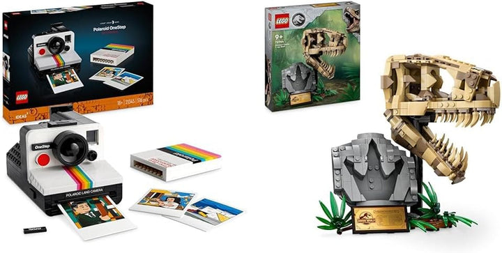 Set aparat foto LEGO Ideas Polaroid Onestep SX-70 pentru adulți, de colecție cu detalii autentice, activitate creativă, cadouri de fotografie pentru femei, bărbați, el, ea și adolescenți 21345