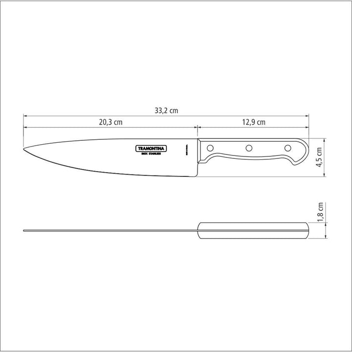 Tramontina Grillbesteck Set, 14-Teilig, Edelstahl, Grillset Mit Steakbesteck, Tranchiergabel Und Tranchiermesser, FSC