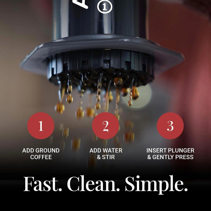 Aparat de cafea și espresso Aeropress Original - Aparat de cafea portabil pentru barista cu cameră de preparare, piston și filtre - Preparare rapidă de cafea și espresso