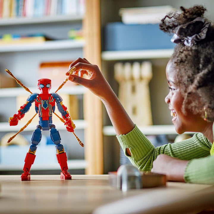 Figurină de construcție LEGO Marvel Iron Spider-Man, jucărie de acțiune cu supereroi pentru copii cu vârsta peste 8 ani, băieți și fete, set cu armură, model construibil, idee de cadou Avengers pentru fanii filmelor Marvel 76298
