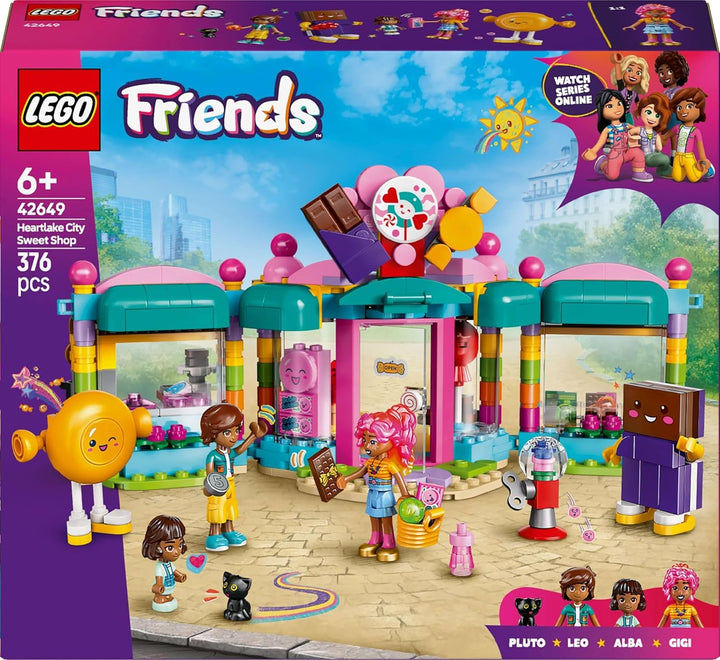 LEGO Friends Heartlake City Shop, set de joacă pentru fete cu vârsta peste 6 ani, joc de rol cu 2 mini-doll-uri, jucărie cu micro-doll și pisică 42649